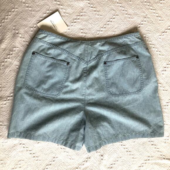 NWT VTG 90s Liz Claiborne Denim Shorts Light Wash High Waist Size 10 Preppy - Picture 3 of 7